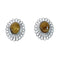 Navajo Genuine Sterling Silver Tiger Eye Concho Post Earrings X10966